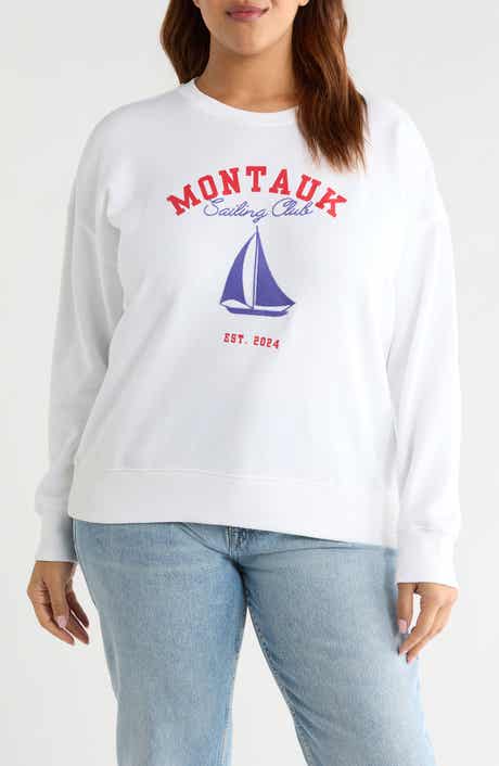 Montauk Sailing Embroidered Fleece Graphic Sweatshirt