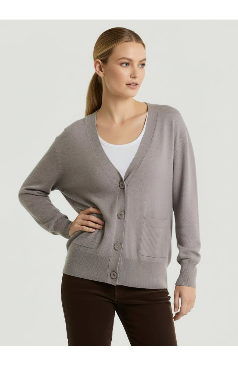 Majestic Filatures Stretch Organic Cotton Knit Long Sleeve Cardigan, Main, color, Orage