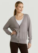 Majestic Filatures Stretch Organic Cotton Knit Long Sleeve Cardigan