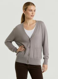 Majestic Filatures Stretch Organic Cotton Knit Long Sleeve Cardigan