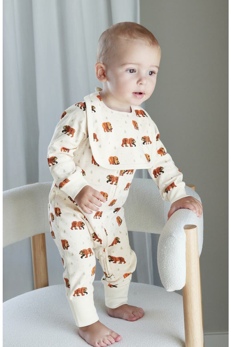 x 'The Very Hungry Caterpillar'™ Organic Cotton Romper, Alternate, color, BROWN BEAR