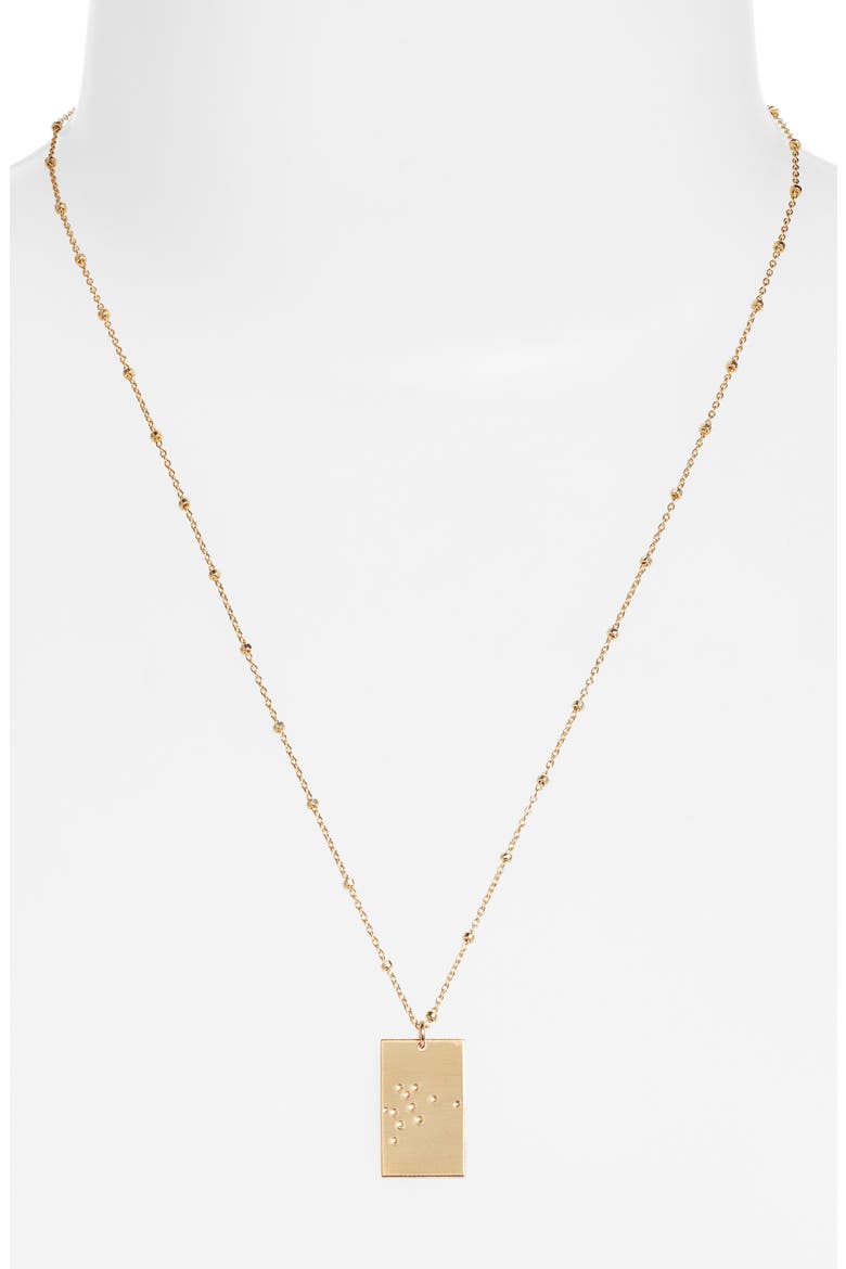 Zodiac Constellation Pendant Necklace, Alternate, color, GOLD - AQUARIUS