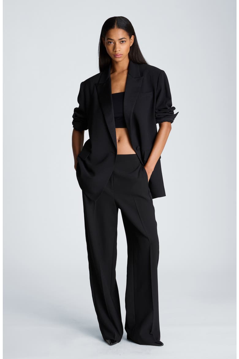 High Waist Wide Leg Pants, Alternate, color, BLACK/ BLACK