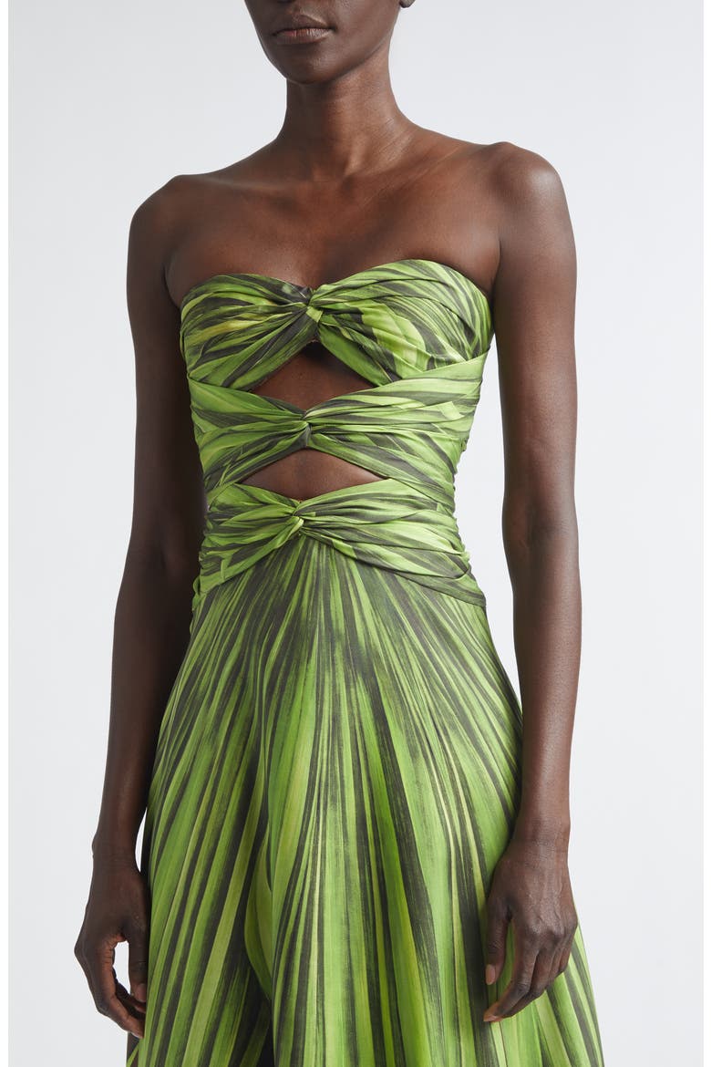 palm leaf bridesmaid dress Oscar de La Renta