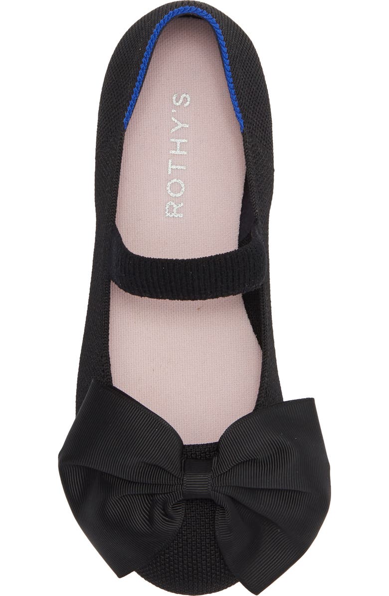 Rothy's Kids' The Big Bow Mary Jane Flat, Alternate, color, Black