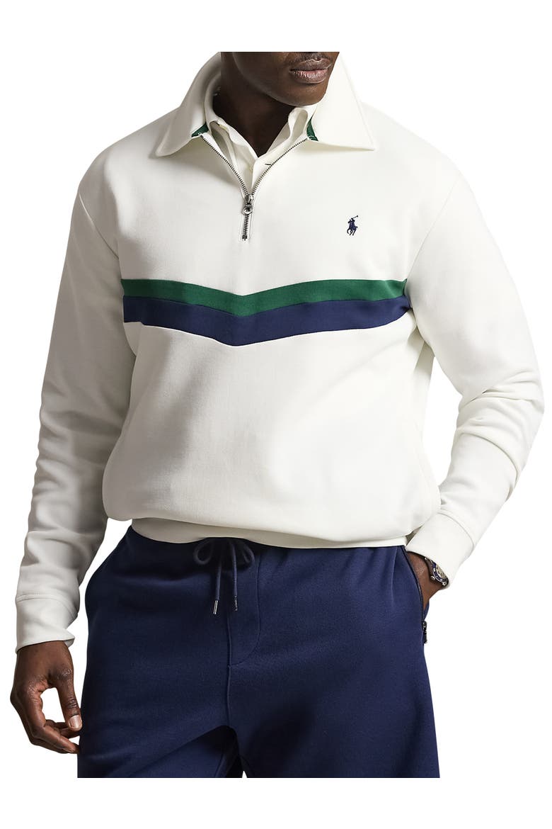 Big & Tall Colorblocked 1/4-zip Sweatshirt, Main, color, WHITE