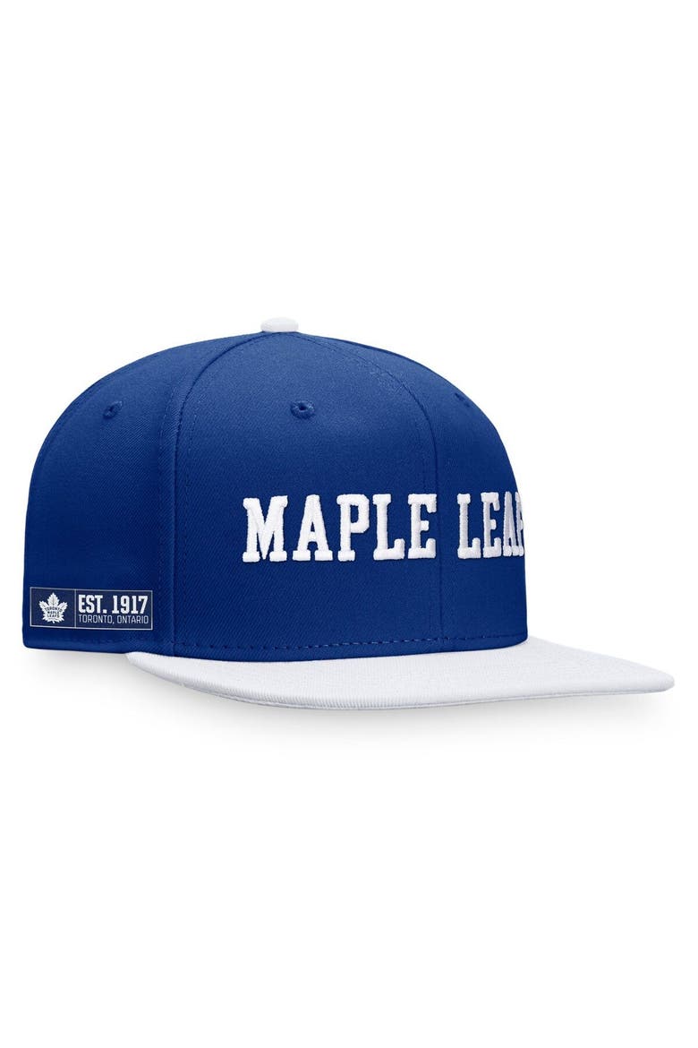 Men's Fanatics Branded Blue/White Toronto Maple Leafs Iconic Color Blocked Snapback Hat, Main, color, Blue