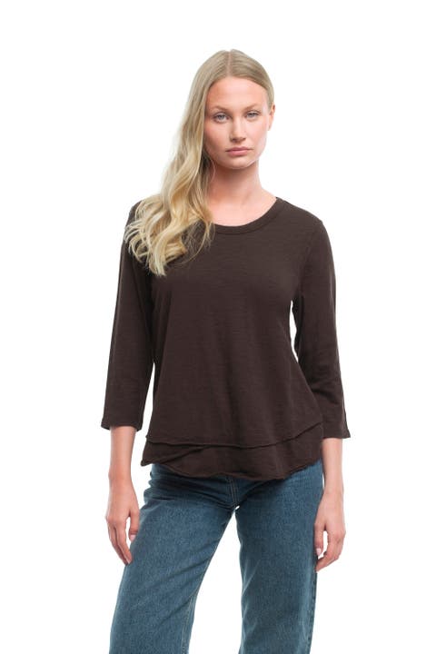 Shrunken Crew 3/4 Sleeve Mock Layer Tee