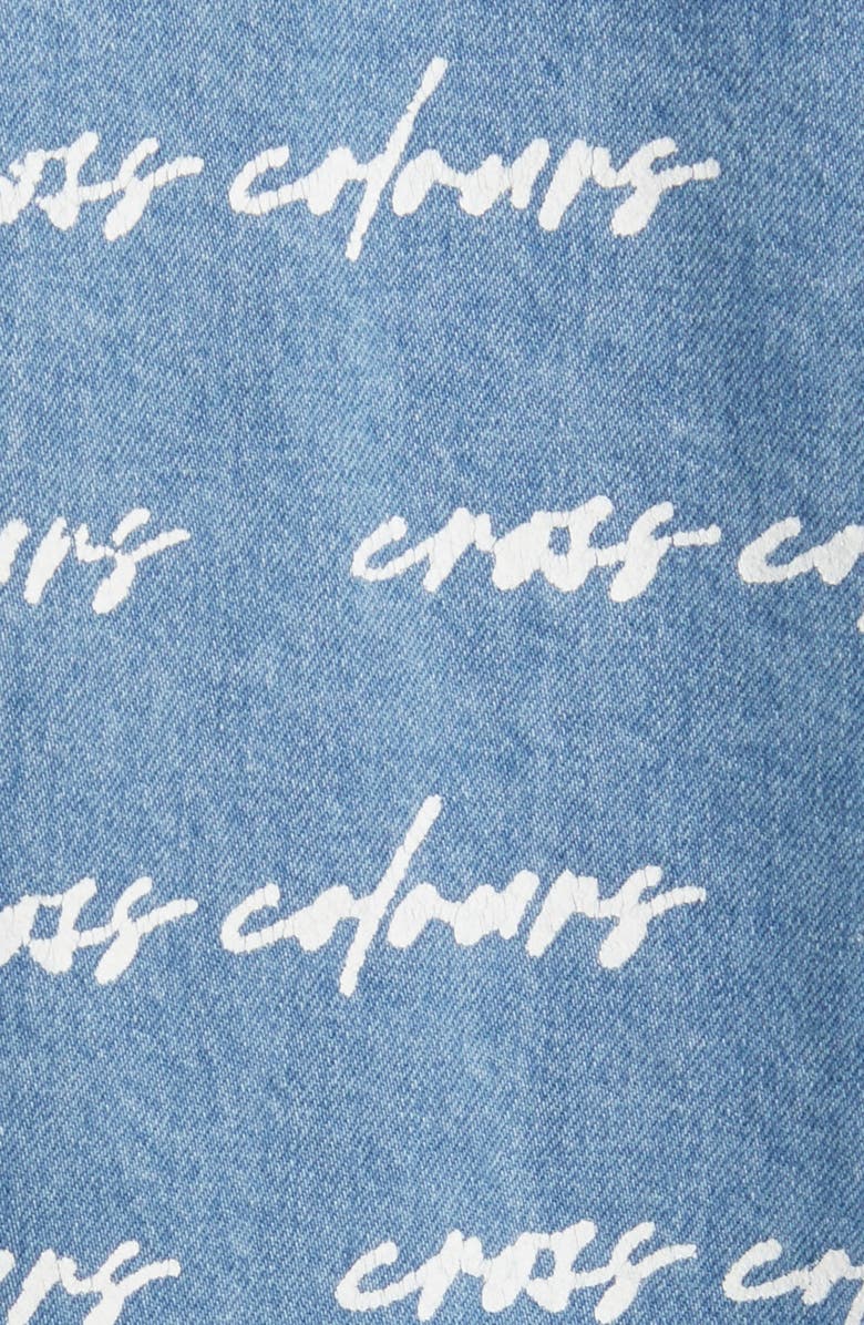 Cross Colours Logo Print Cotton Denim Trucker Jacket, Alternate, color,