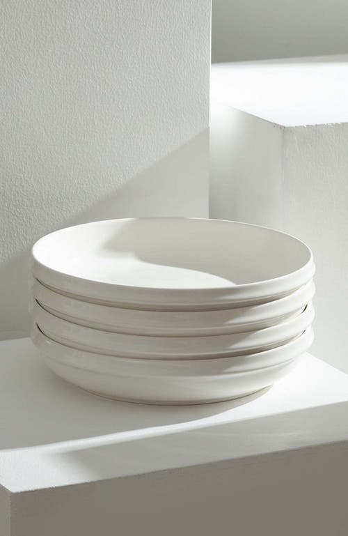 Stone Lain Verso Porcelain 4-piece Dinner Plate Set In White