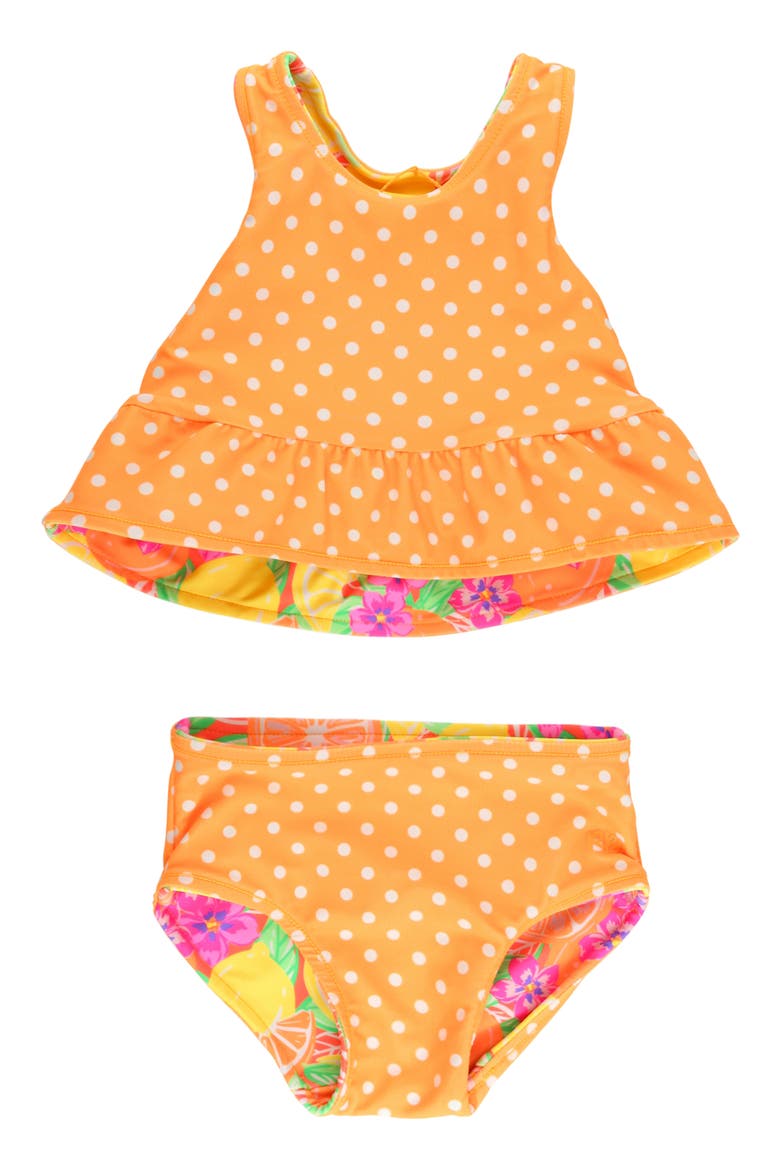 Kids' Neon Squeeze Reversible Two-Piece Swimsuit, Alternate, color, YELLOW
