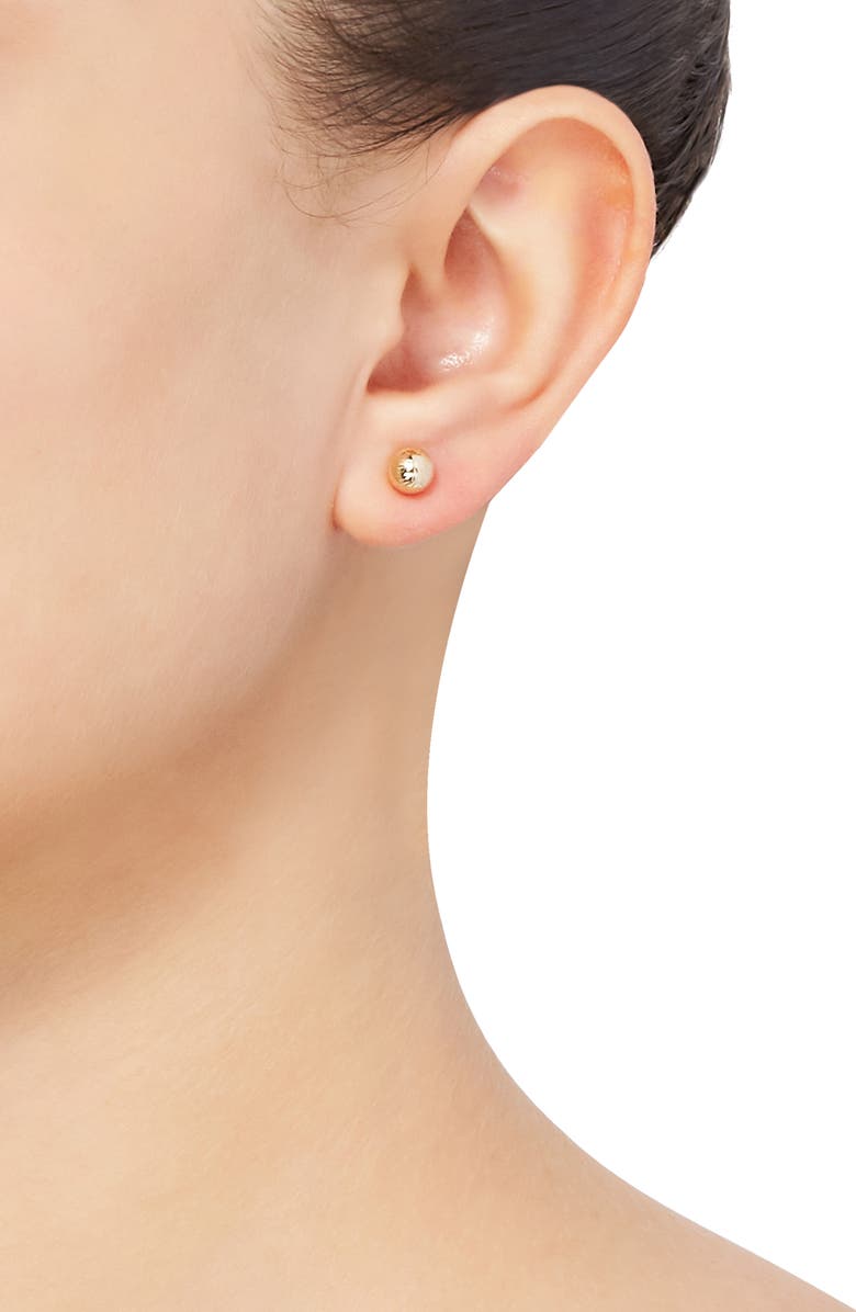 Frankie & Zoe 14K Gold Swirl Cut Ball Stud Earrings, Alternate, color, Yellow Gold