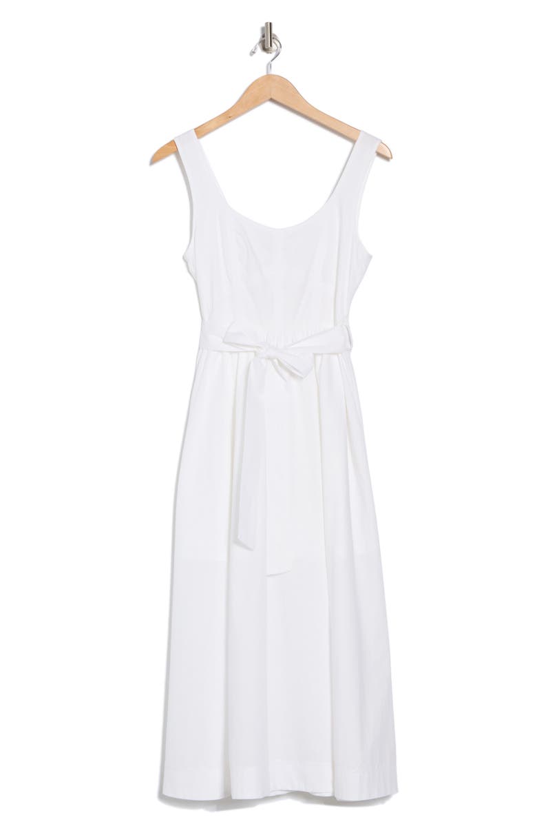 ZOE AND CLAIRE Belted A-Line Midi Dress, Alternate, color, White