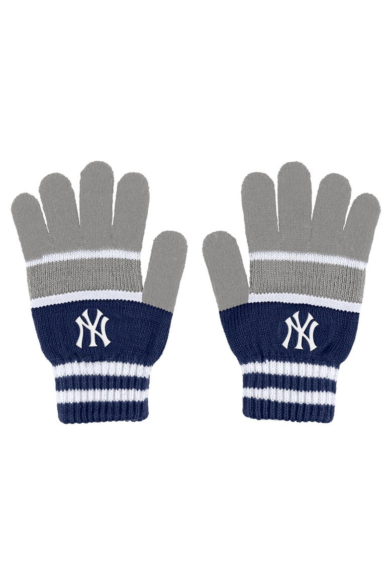 Women's WEAR by Erin Andrews New York Yankees Stripe Glove & Scarf Set, Alternate, color, Blue