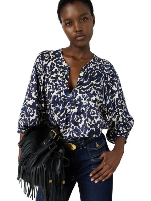 Calina Floral V-Neck Blouse
