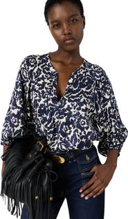GERARD DAREL Calina Floral V-Neck Blouse