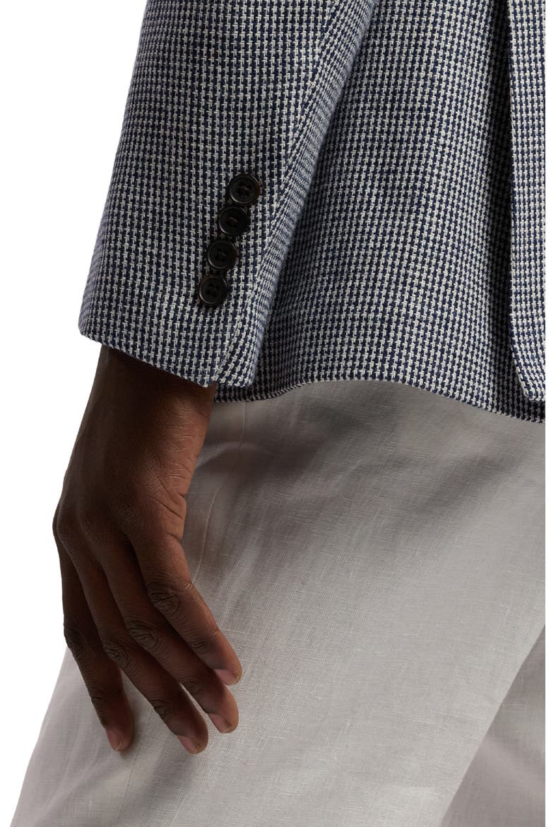 Kent Hand-Tailored Tick-Weave Sport Coat, Alternate, color, NAVY/ WHITE