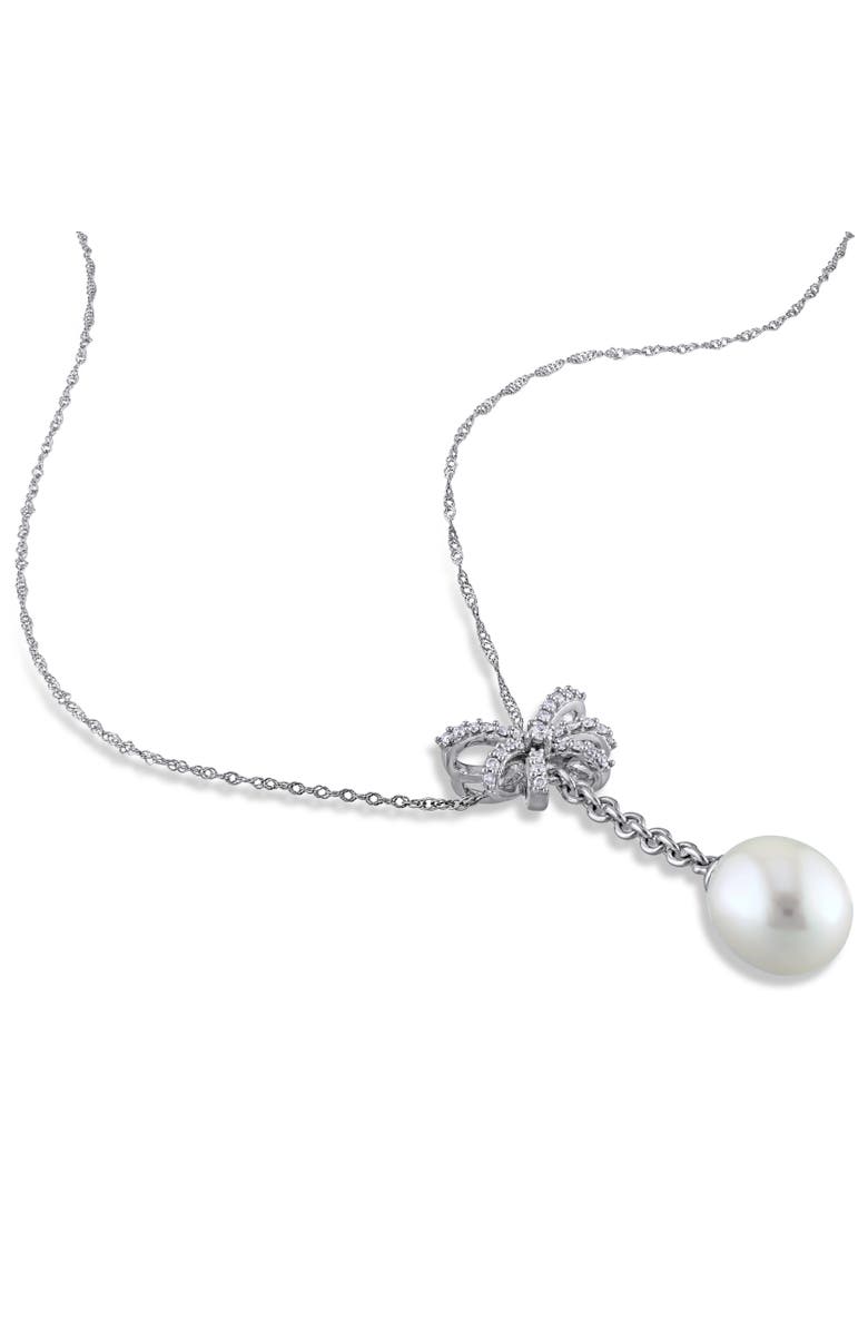 Julianna B. Cultured Pearl & Diamond Lariat Necklace 10k, Alternate, color, Pearl