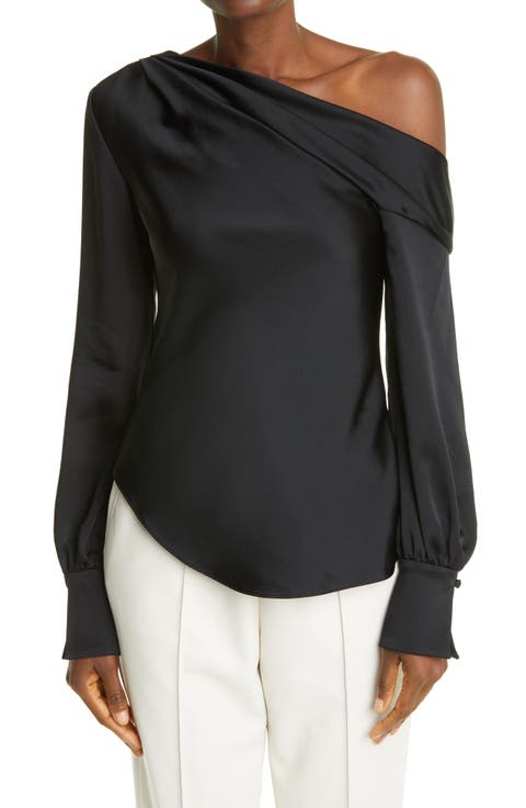 Jonathan Simkhai Cutout Back Satin Blouse