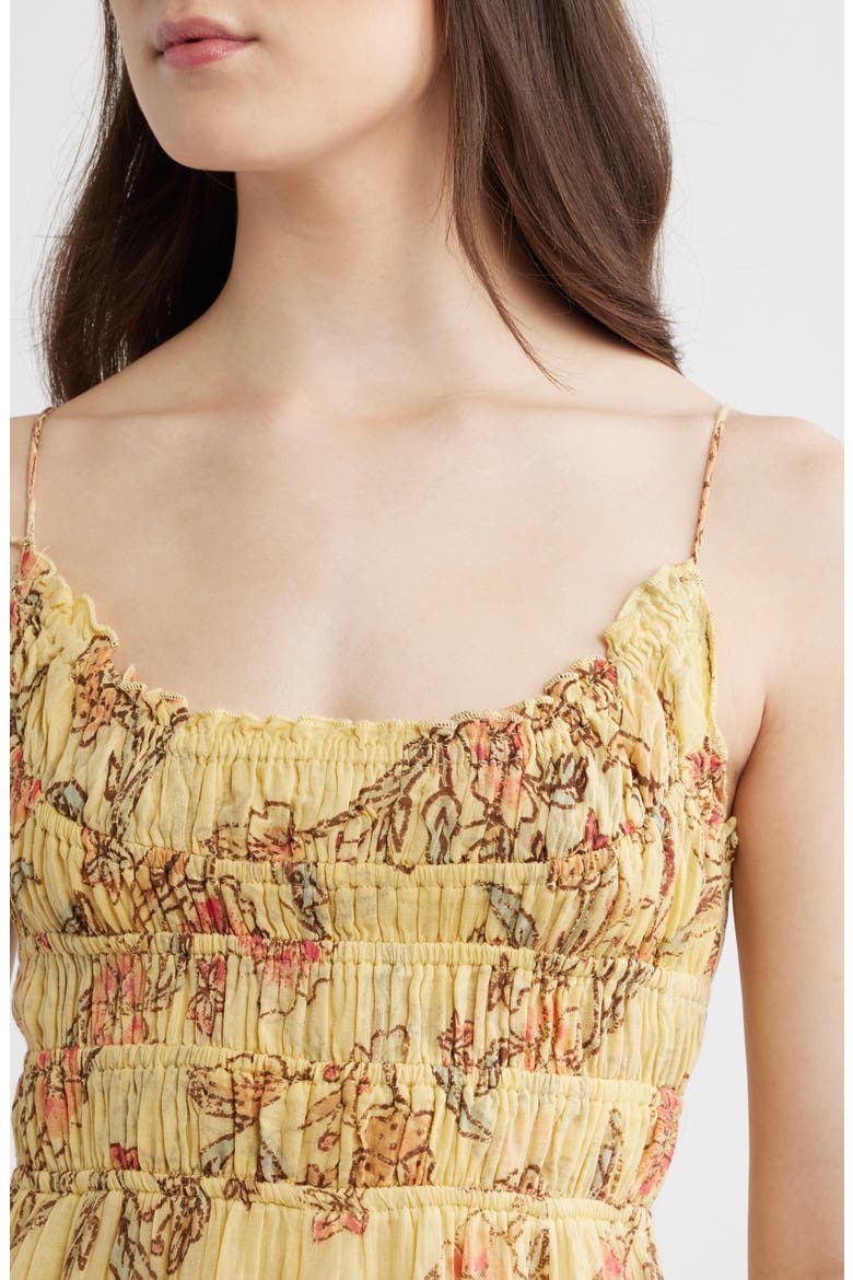 Ciella Floral Cotton Maxi Dress, Alternate, color, VANILLA CUSTARD COMBO