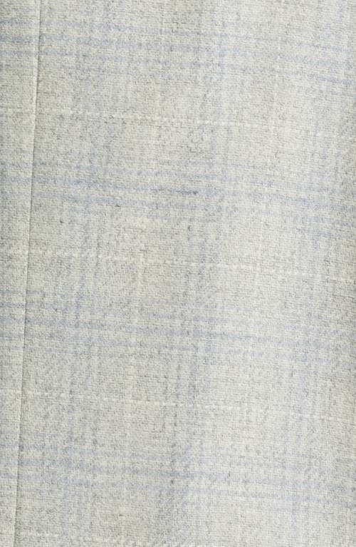 Jack Victor Midland Contemporary Fit Light Grey Deco Plaid Wool & Cashmere Sport Coat In Gray