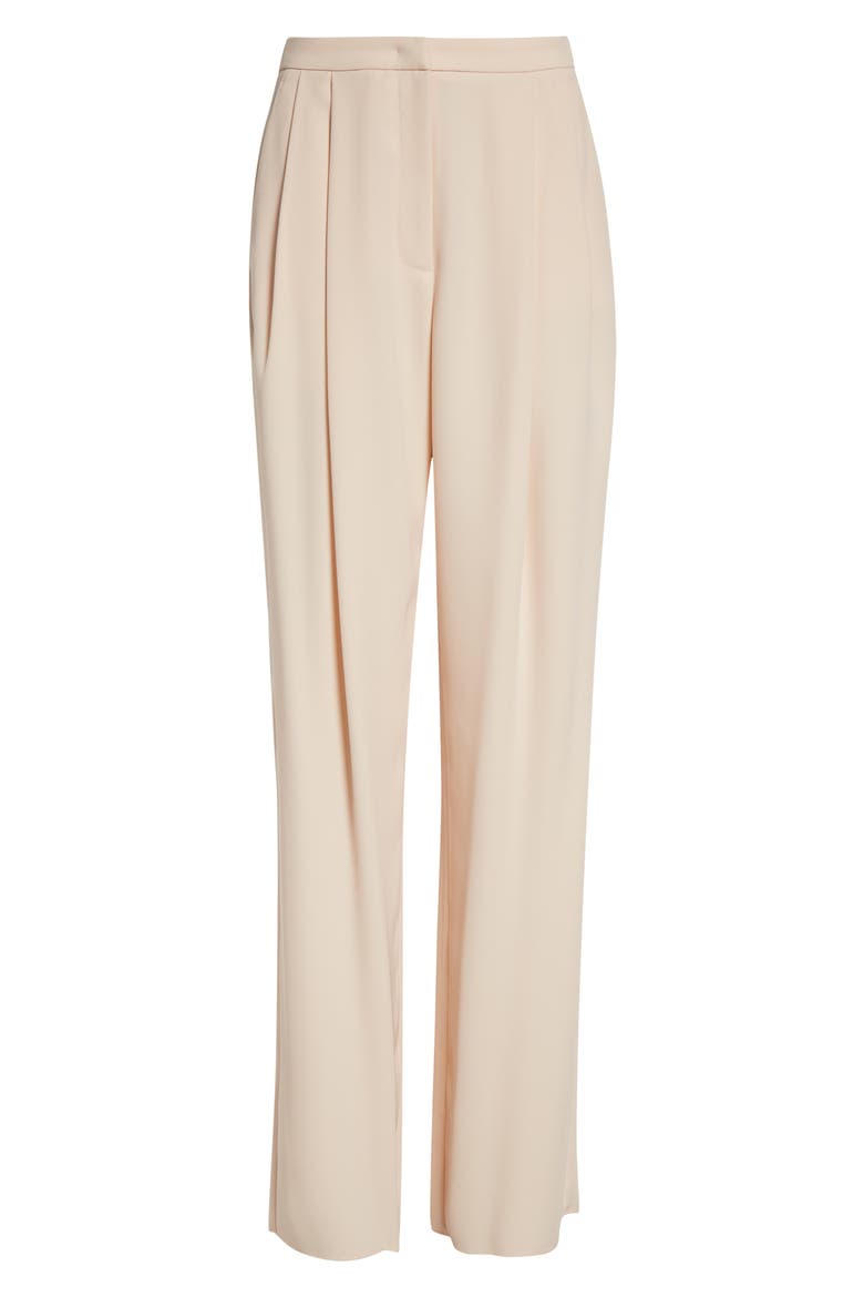 Pleated Gabardine Wide Leg Pants, Alternate, color, LIGHT PINK