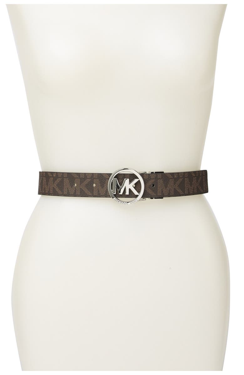 Michael Kors Reversible Logo Belt, Alternate, color, Black
