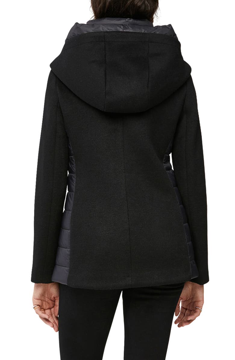 Soia & Kyo Viviana Mix Media Hooded Wool Blend Jacket, Alternate, color, 