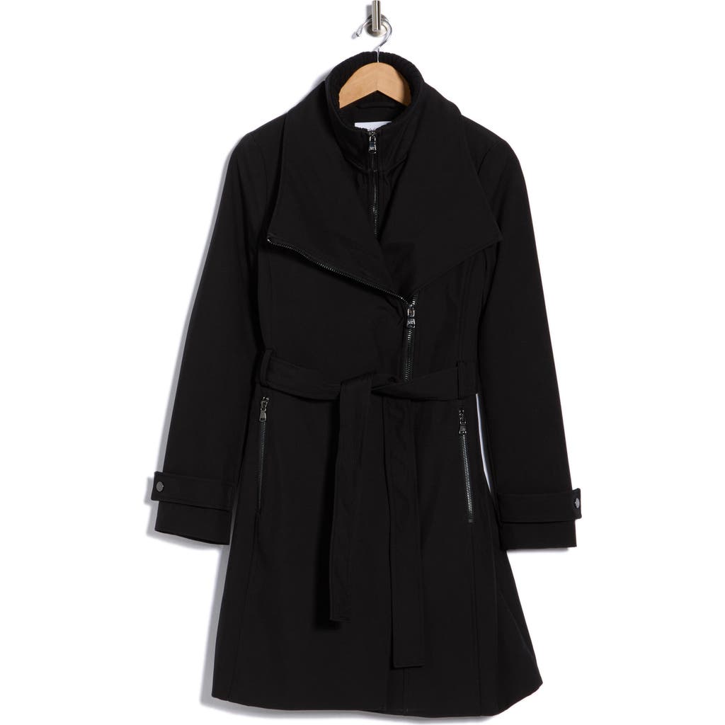 Calvin Klein Belted Softshell Jacket With Inner Bib In Black