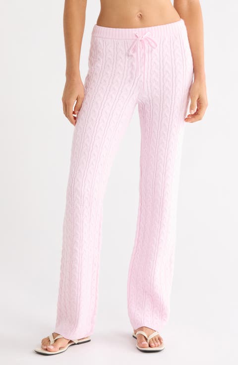 Sweater Knit Cable Straight Leg Pants