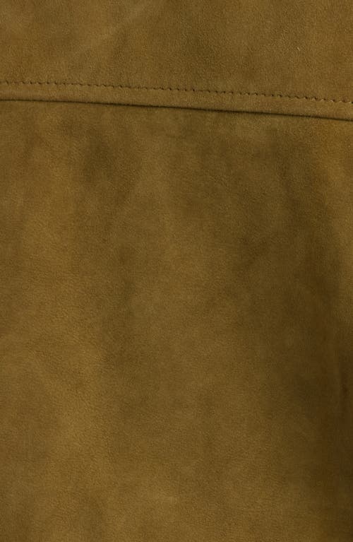 Schott Nyc Suede Bomber Jacket In Green