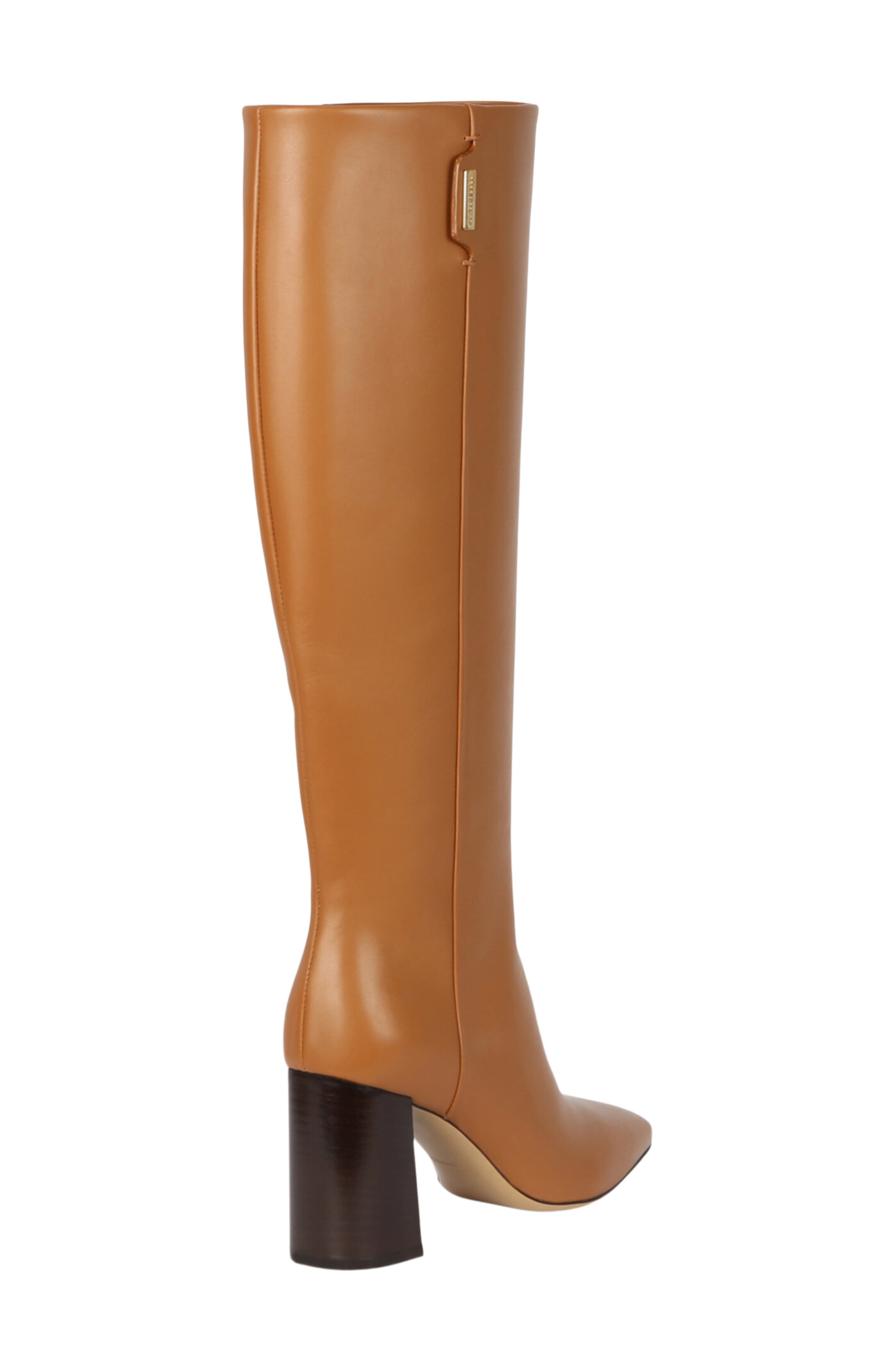Mailys Leather Knee High Boot, Alternate, color, RUST