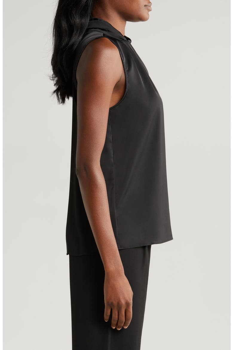Twist Neck Sleeveless Blouse, Alternate, color, RICH BLACK 060