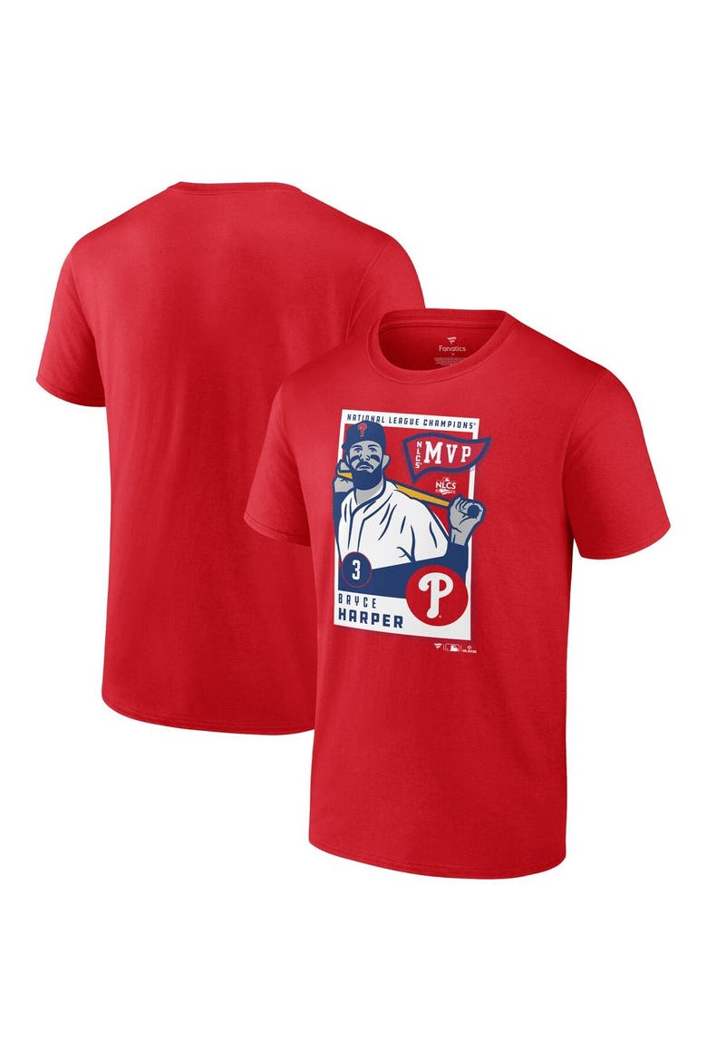 Men's Fanatics Branded Bryce Harper Red Philadelphia Phillies 2022 National League Champions MVP Big & Tall T-Shirt, Main, color, Red