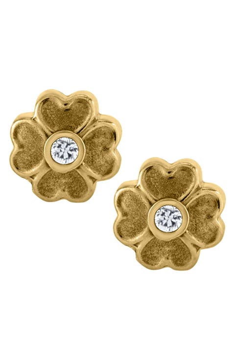 14k Gold Flower Earrings (Girls)