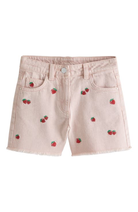 Kids' Embroidered Fruit Denim Shorts (Little Kid & Big Kid)