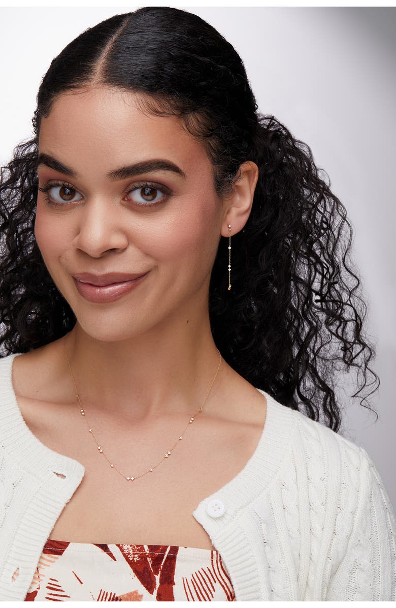 Bony Levy Diamond Station Necklace, Alternate, color, 18K Yellow Gold