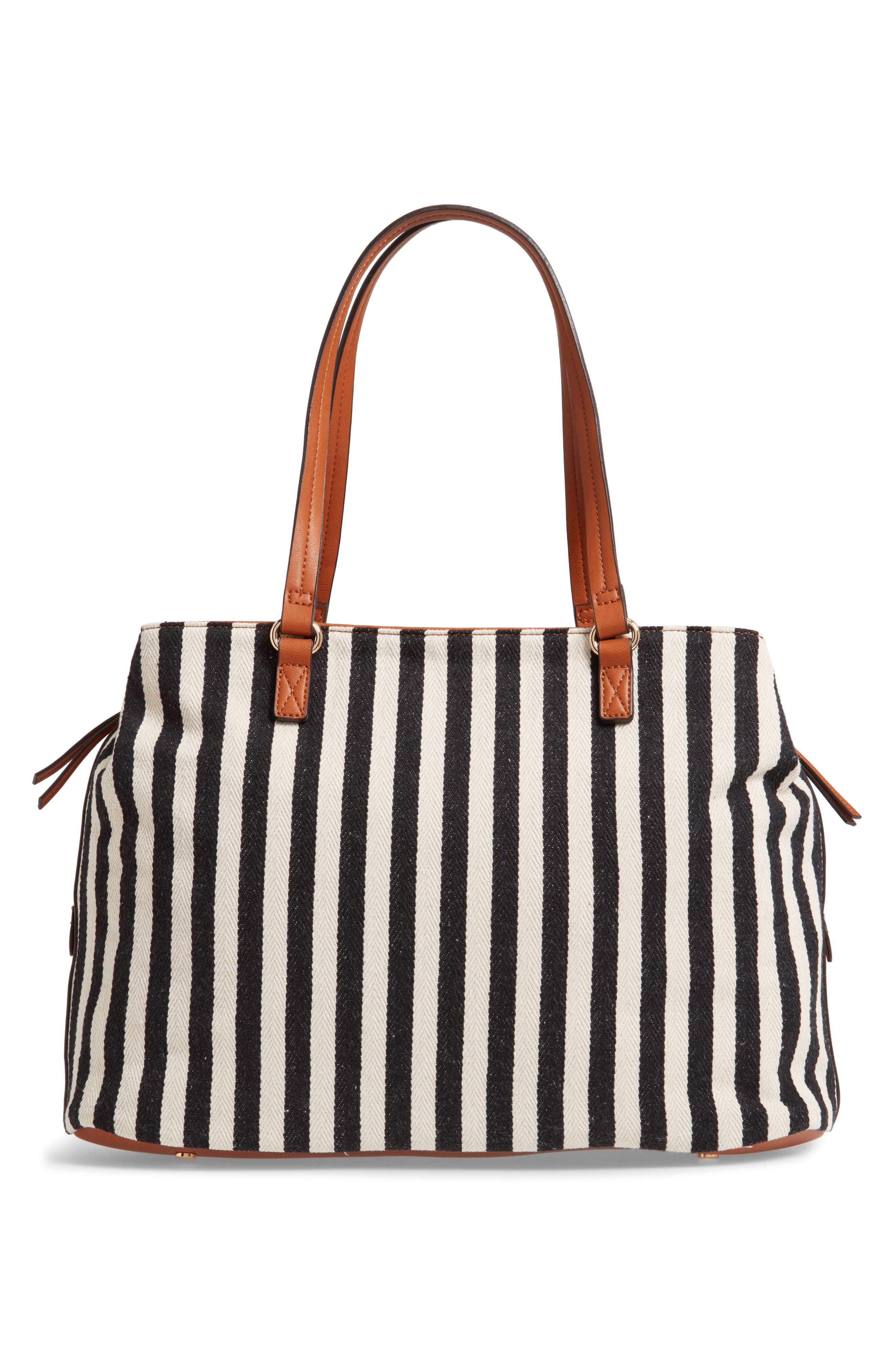 Sole Society 'Oversize Millie' Stripe Print Tote, Alternate, color, 