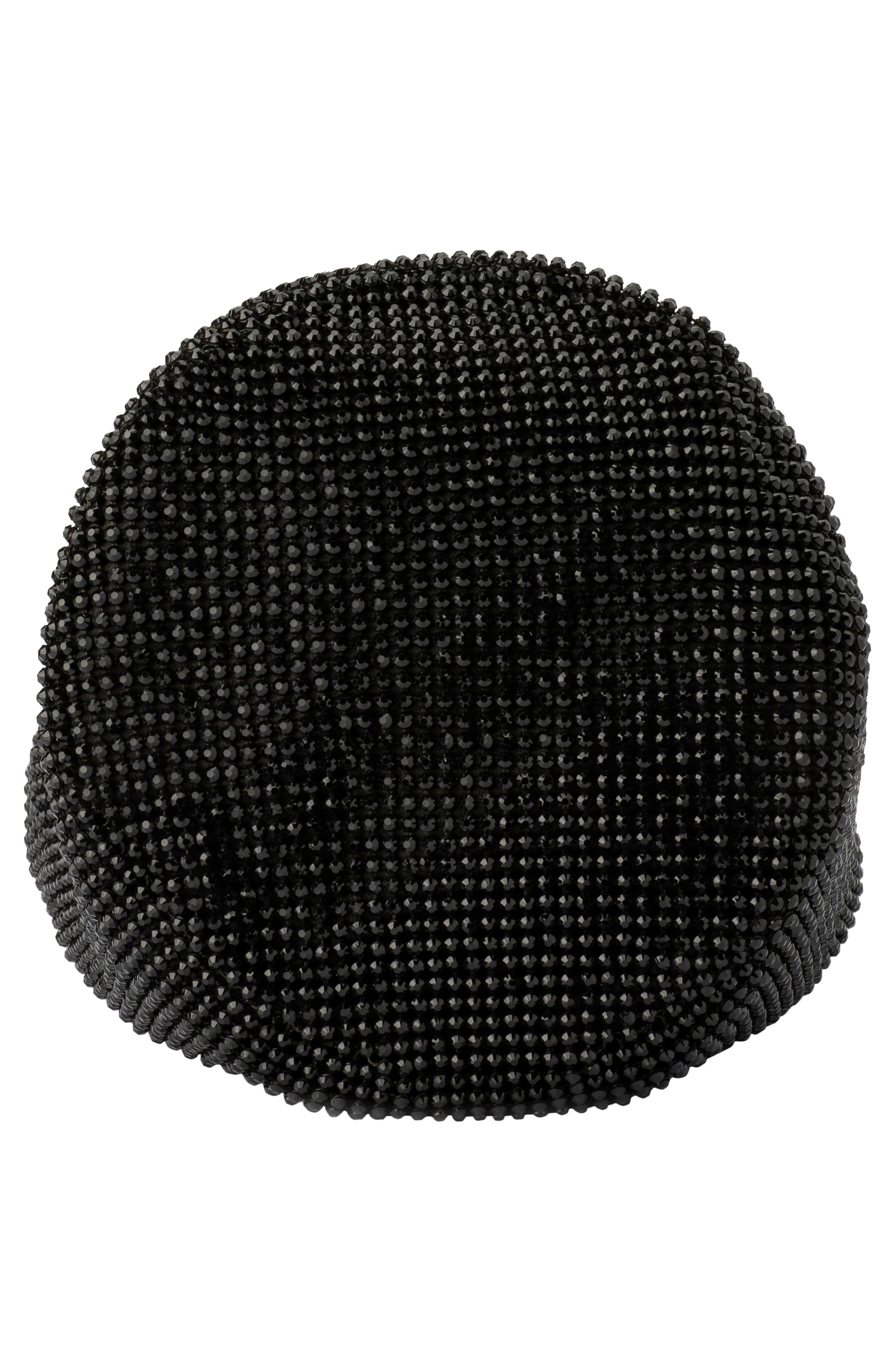 Olga Berg Ellie Crystal Mesh Bag, Alternate, color, Black