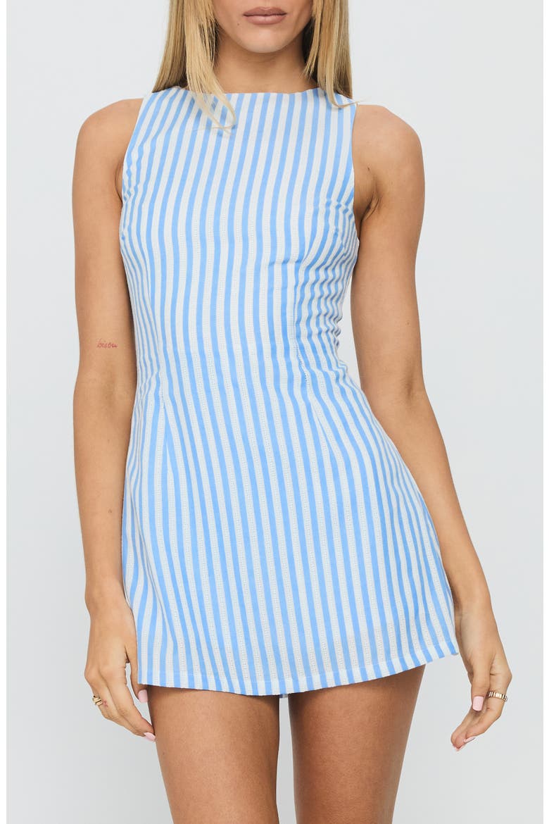 Yumiko Stripe Sleeveless Romper, Main, color, BLUE STRIPE