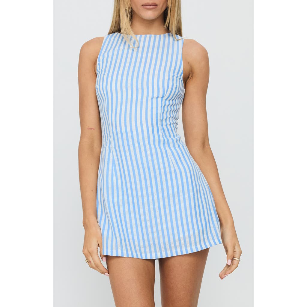 Princess Polly Yumiko Stripe Sleeveless Romper In Blue