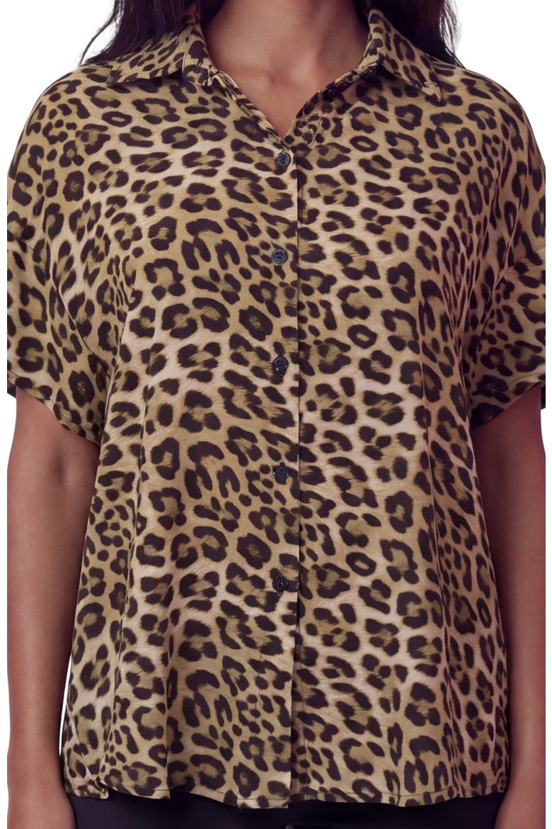 Leopard Womens Printed Shirt, Alternate, color, LEOPARD BROWN