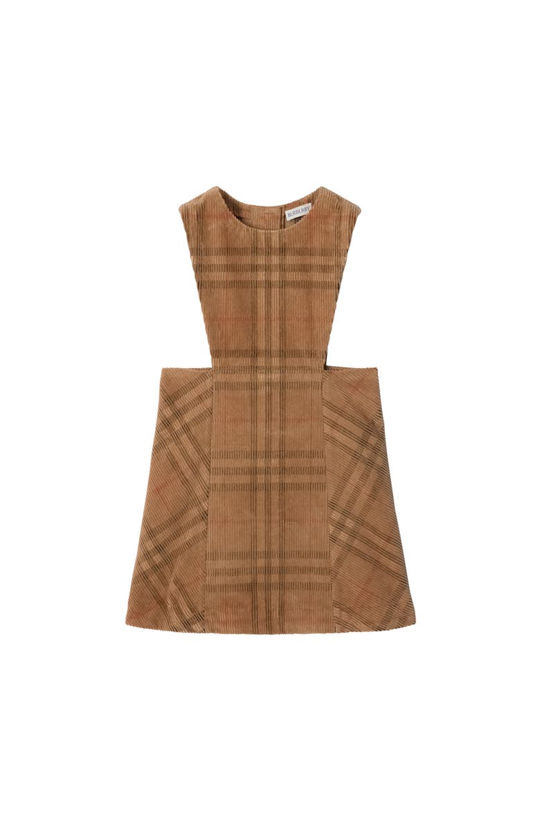 Burberry Check Corduroy Dress, Main, color, Archive Beige