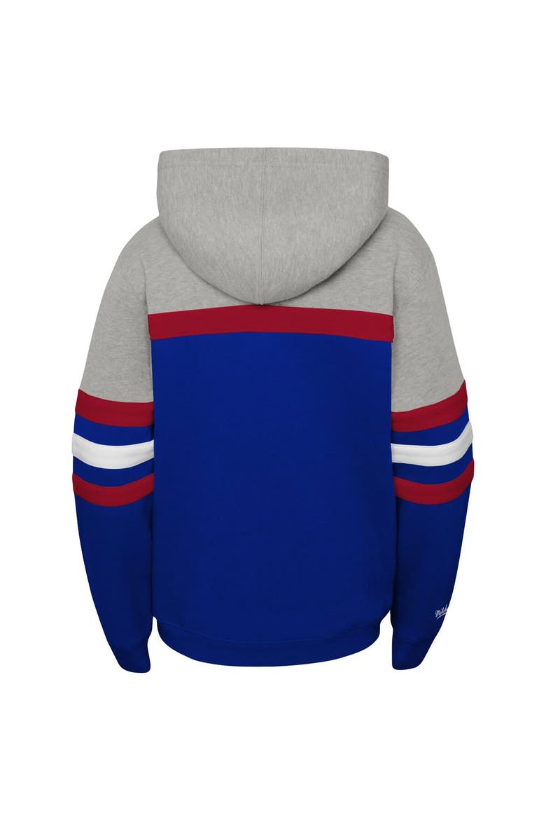Youth Mitchell & Ness Blue New York Rangers Head Coach Pullover Hoodie, Alternate, color, Blue