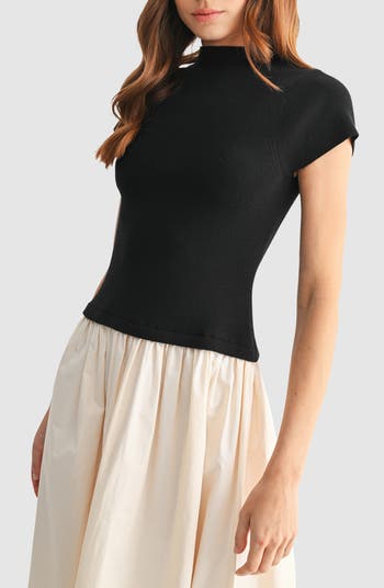 Lace Trim Tiered Dress