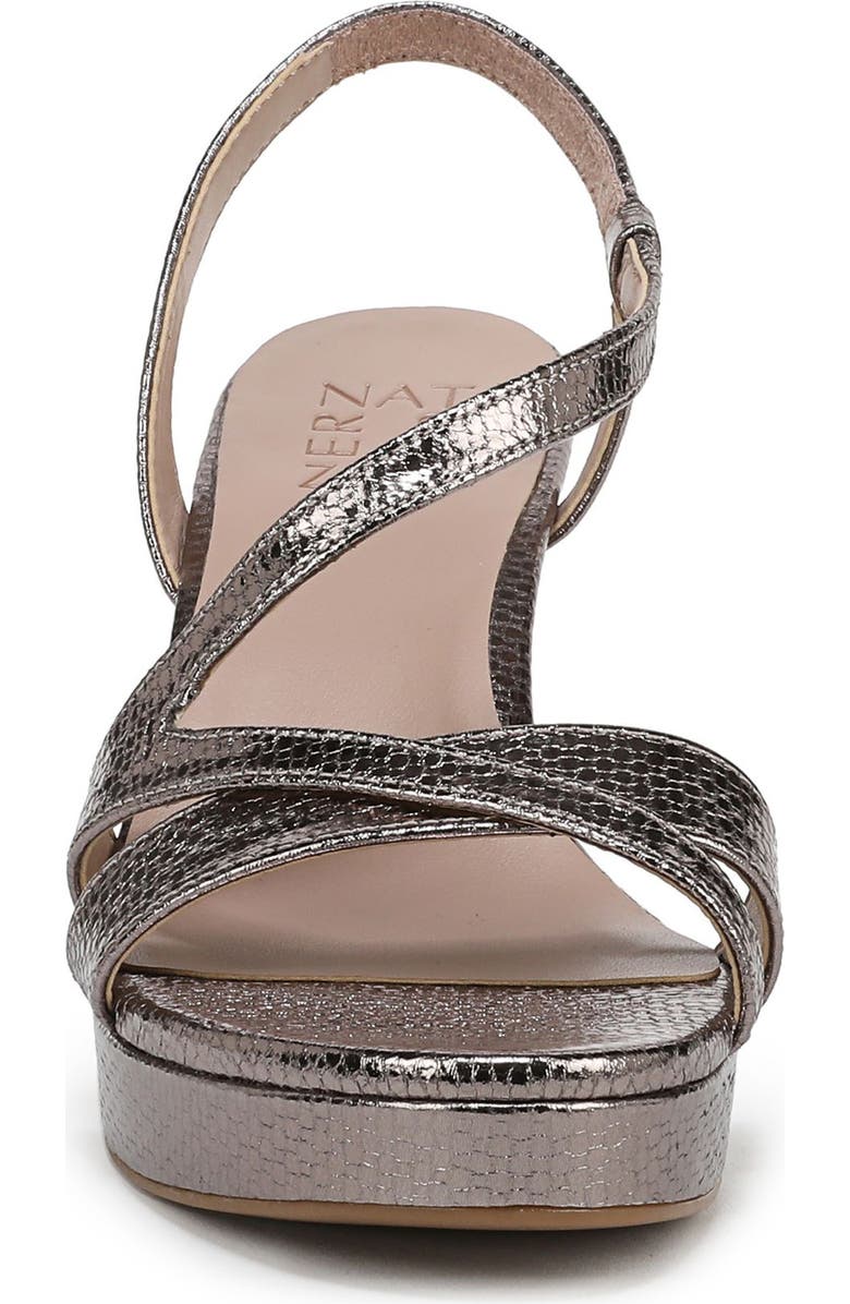 Naturalizer Abby Platform Sandal, Alternate, color, Patina Pewter Faux Leather