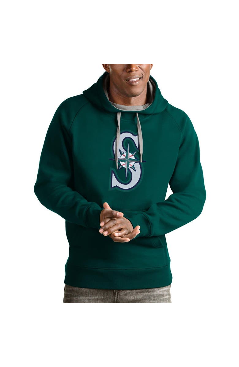 ANTIGUA Men's Antigua Aqua Seattle Mariners Victory Pullover Team Logo Hoodie, Alternate, color, Teal