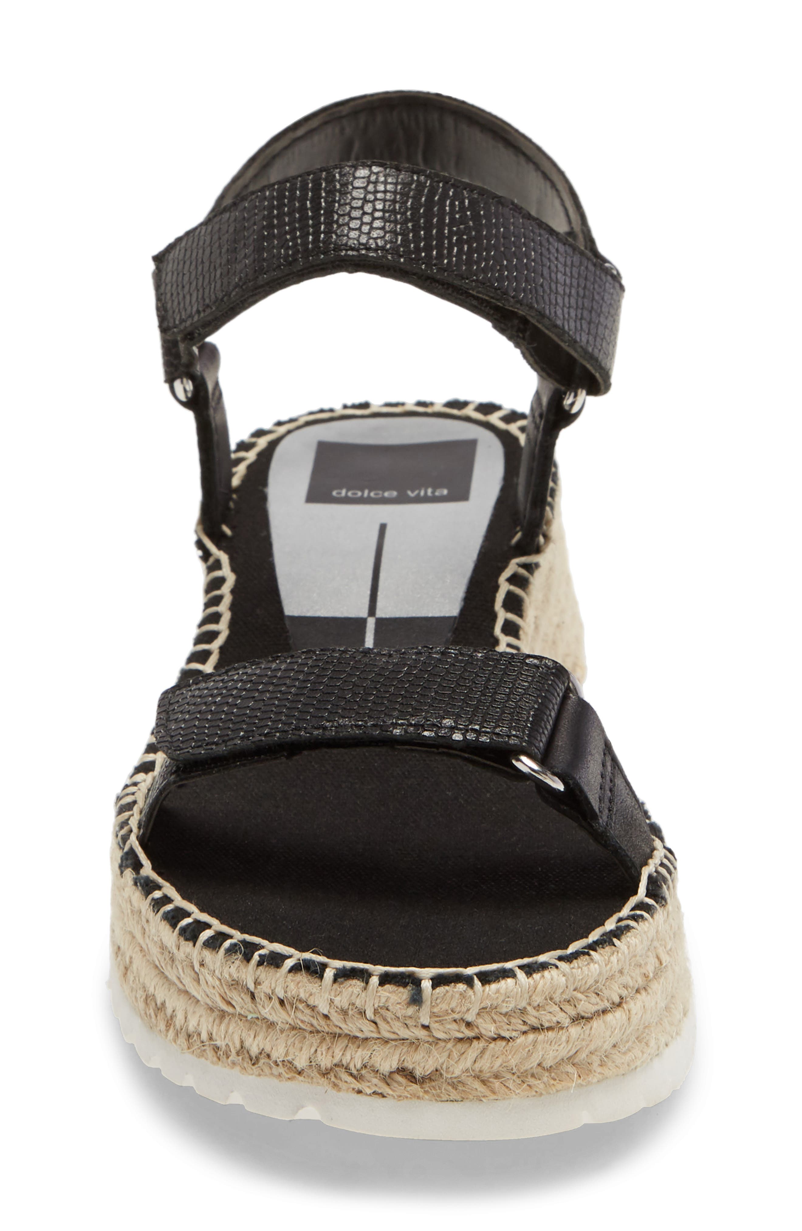 Myra Espadrille Wedge Sandal, Alternate, color, BLACK