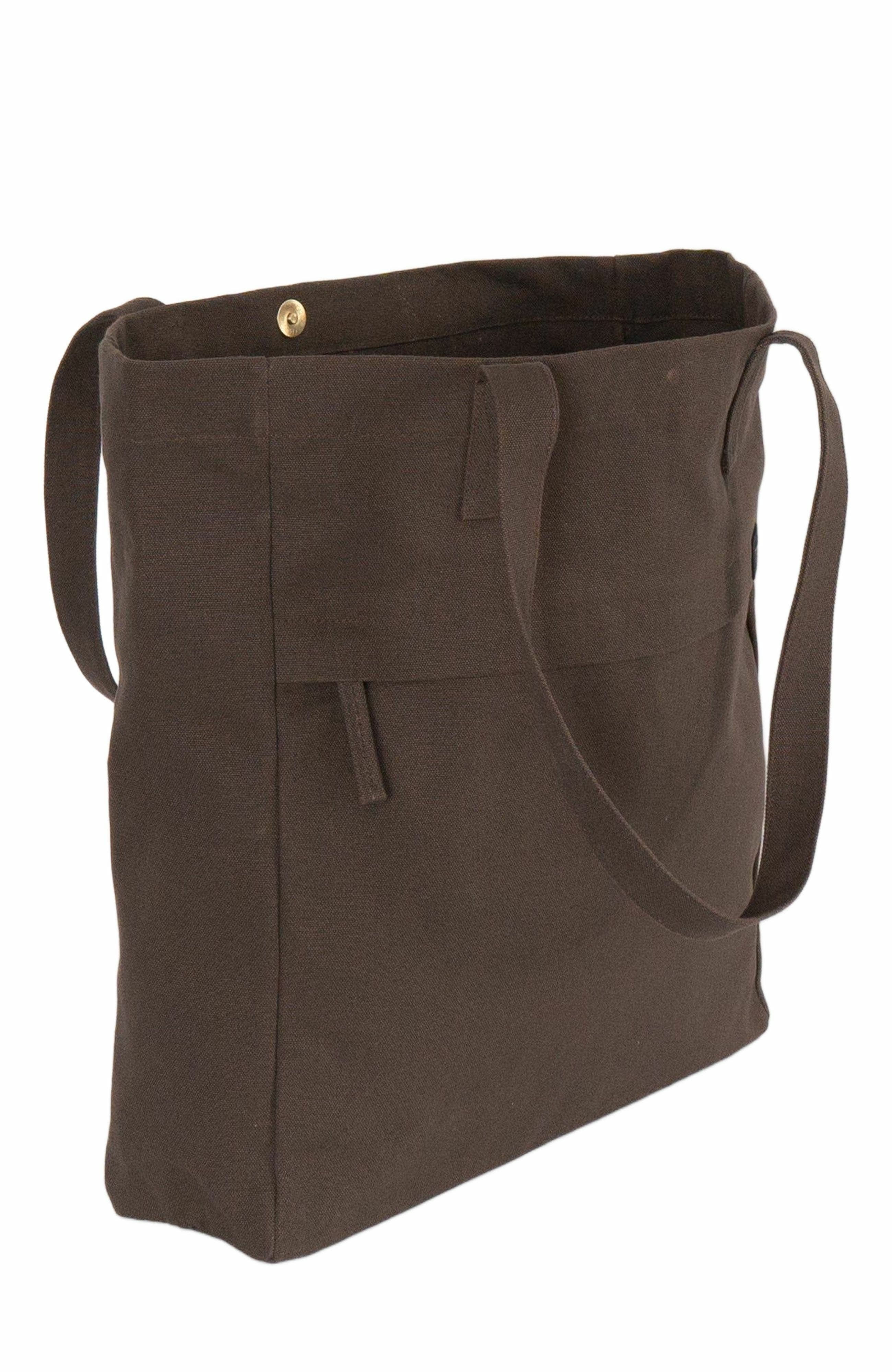 Organic Cotton Canvas Work Tote Bag, Alternate, color, Chestnut Brown