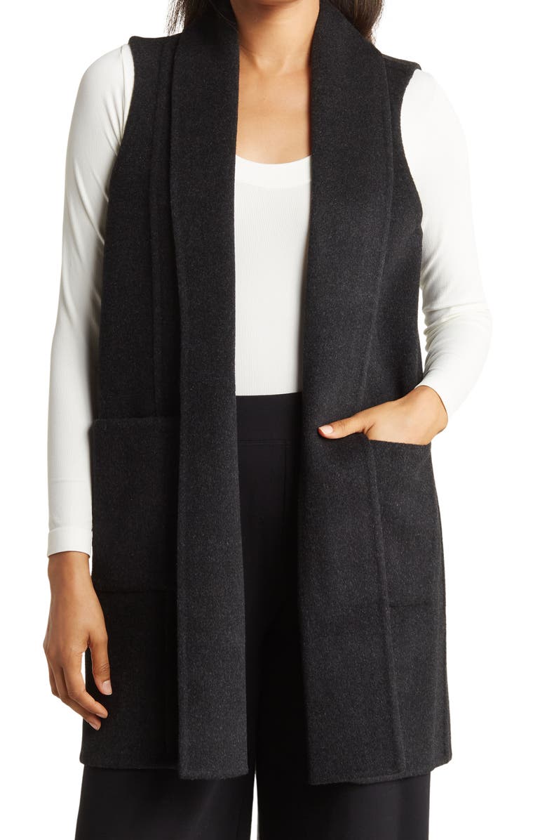 Eileen Fisher Shawl Collar Vest, Main, color, 